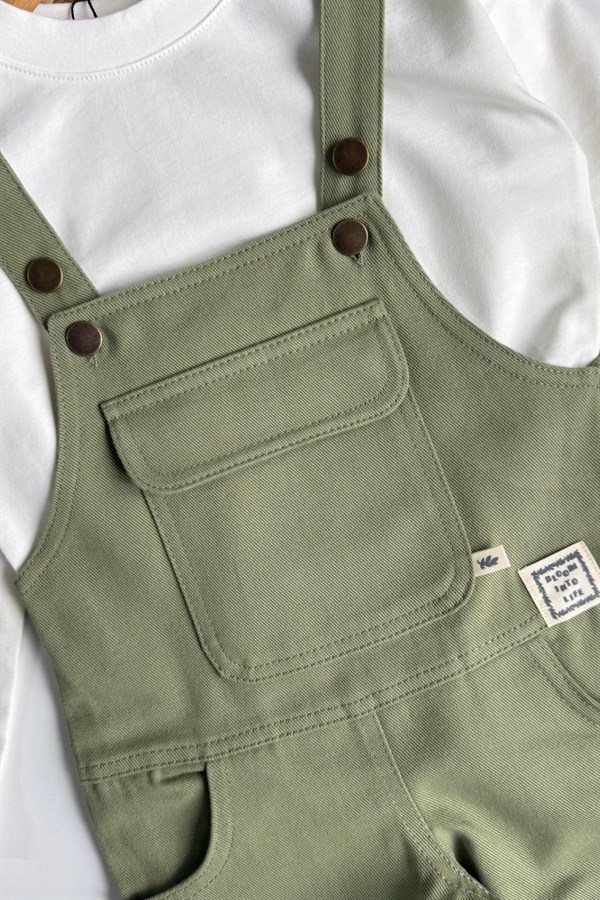 Unisex  Premium Haki Denim Salopet