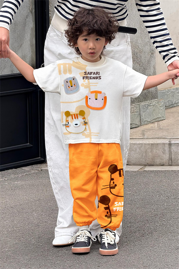 Unisex  Safari Friends Nakışlı Yaz Takım 