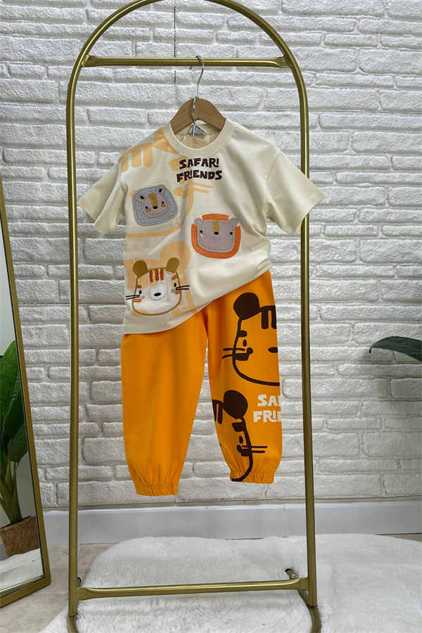 Unisex  Safari Friends Nakışlı Yaz Takım 