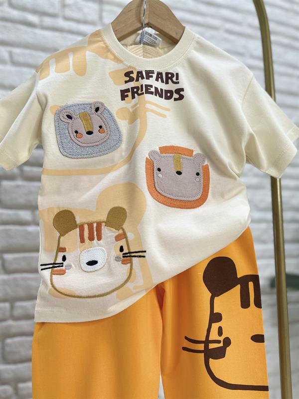 Unisex  Safari Friends Nakışlı Yaz Takım 