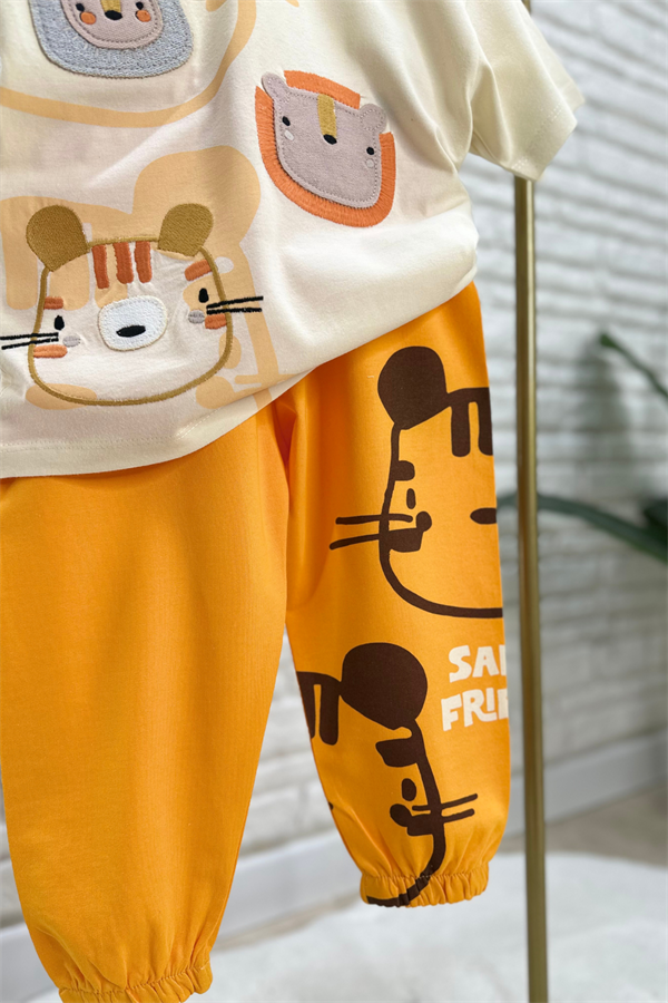 Unisex  Safari Friends Nakışlı Yaz Takım 