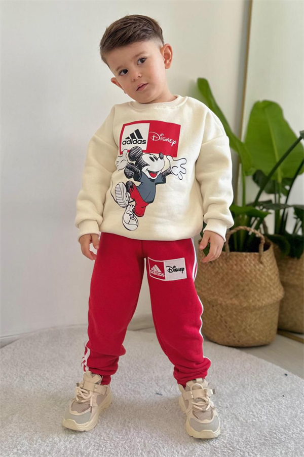 Unisex Şardonlu Adids Kırmızı Takım