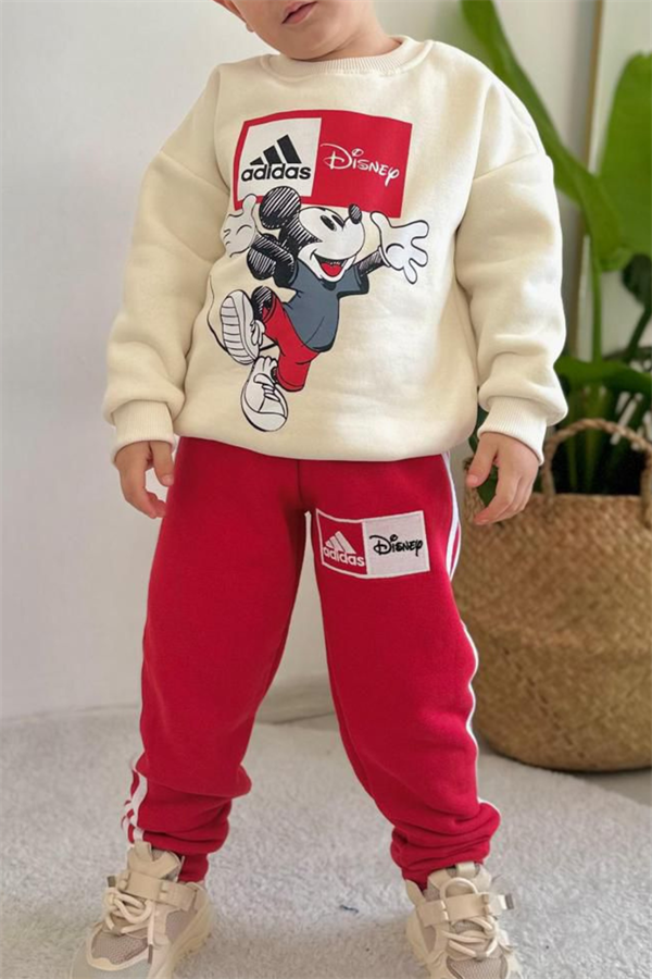 Unisex Şardonlu Adids Kırmızı Takım