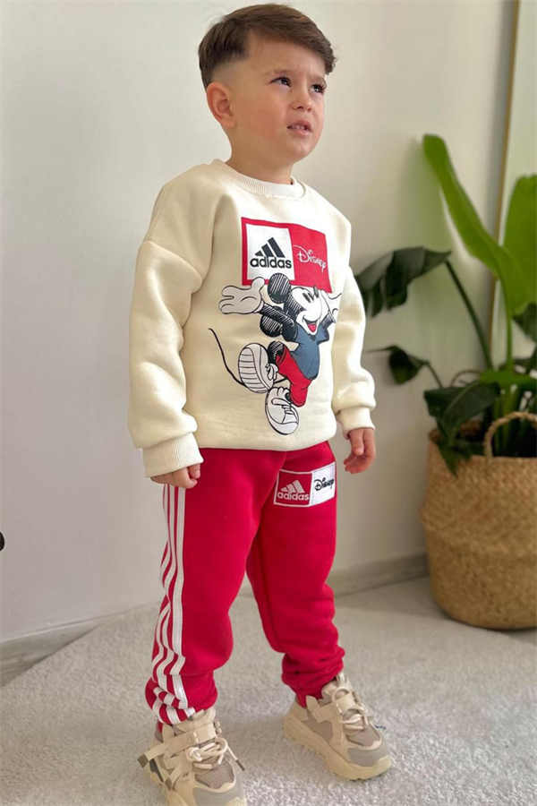 Unisex Şardonlu Adids Kırmızı Takım