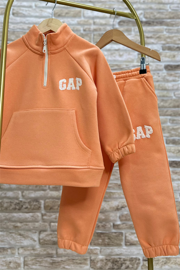 Unisex Şardonlu Balıkçı Yaka Fermuarlı Gap Takım