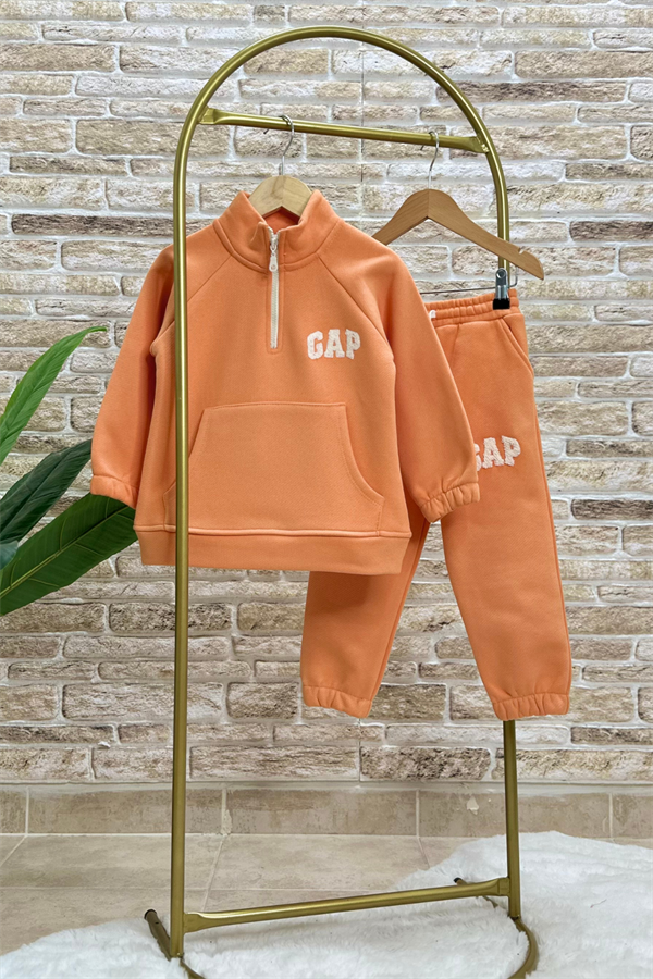 Unisex Şardonlu Balıkçı Yaka Fermuarlı Gap Takım