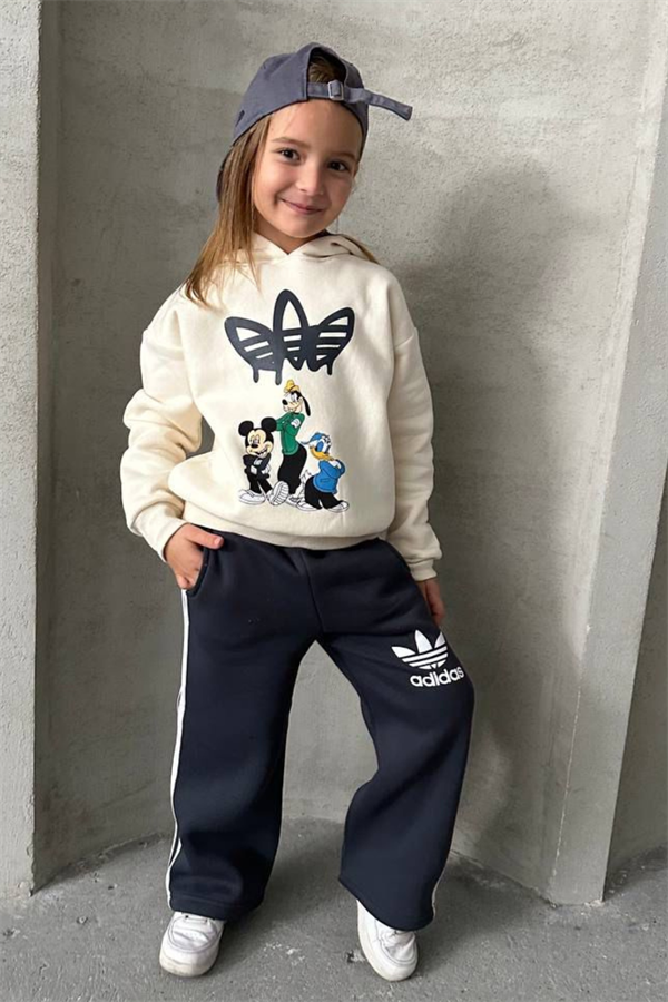 Unisex Şardonlu Ekru Laci Adids Takım