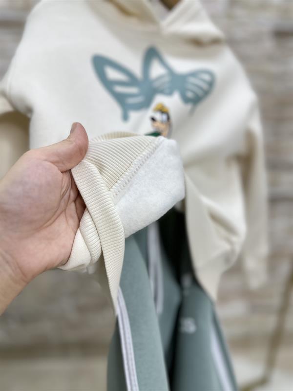 Unisex Şardonlu Ekru Yeşil Adids Takım