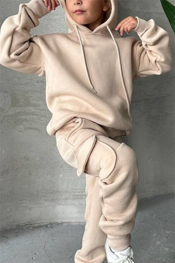 Unisex Şardonlu Kargo Cepli Bej Takım