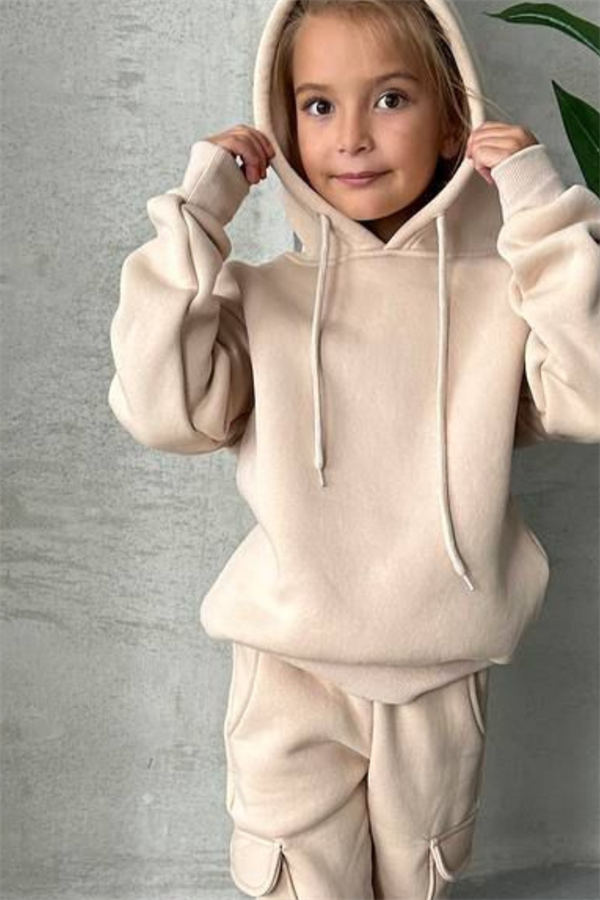 Unisex Şardonlu Kargo Cepli Bej Takım