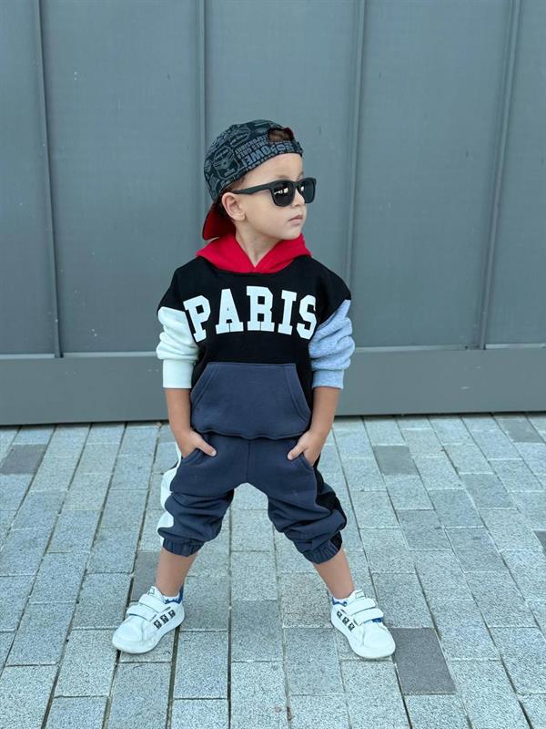 Unisex Şardonlu Paris Antrasit Renkli Takım