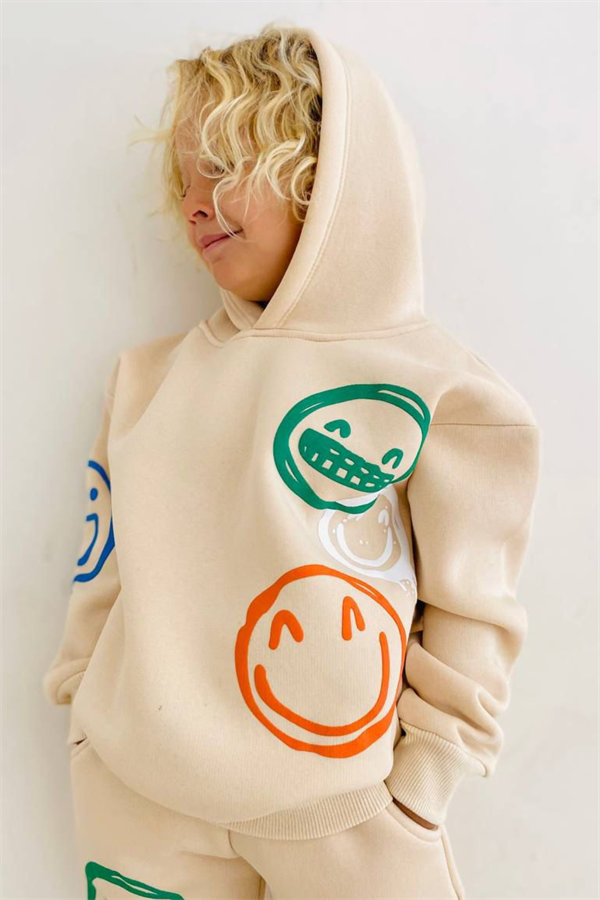 Unisex Şardonlu Smile Krem Takım