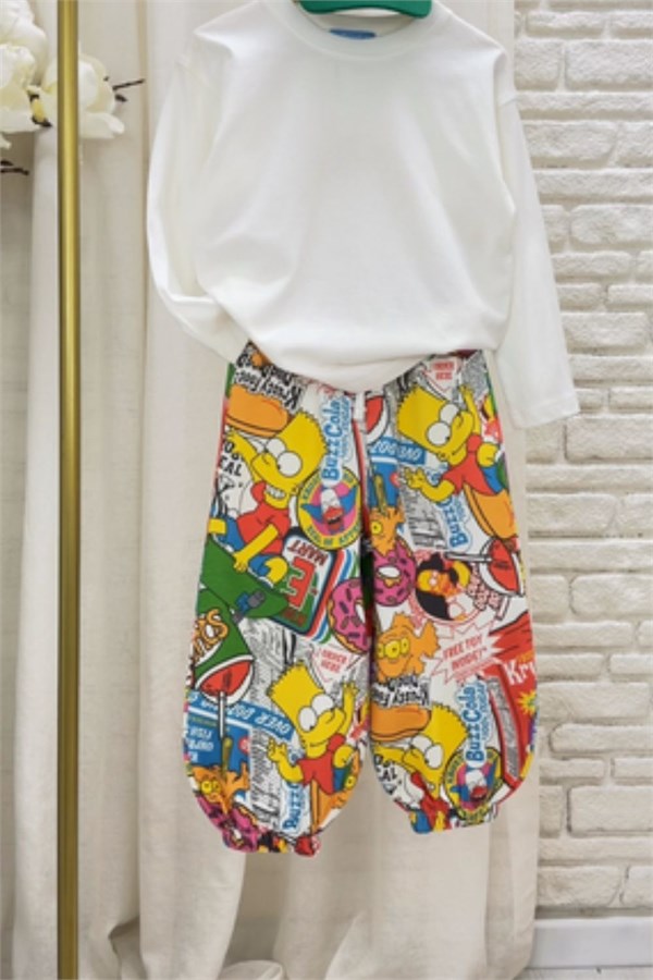 Unisex Simpsonlar Baskılı Pantolon
