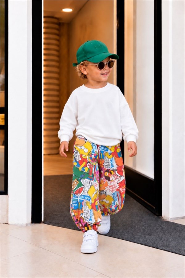 Unisex Simpsonlar Baskılı Pantolon