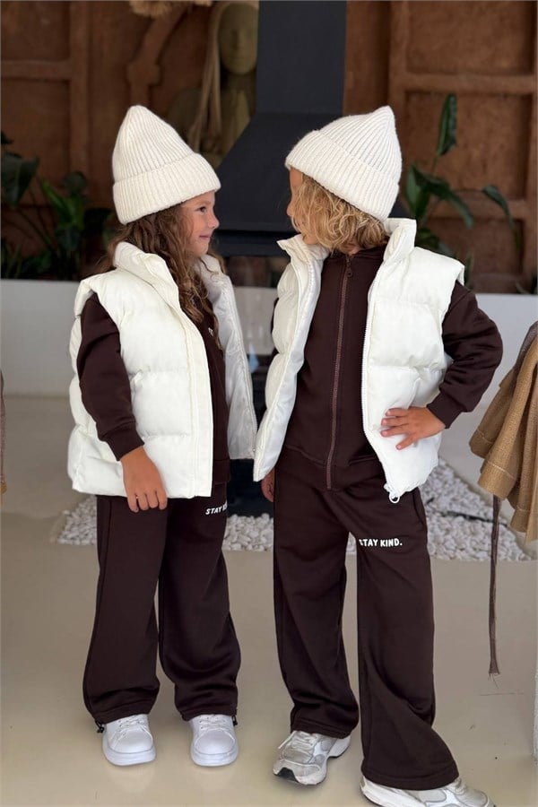 Unisex Şişme Ekru Yelek