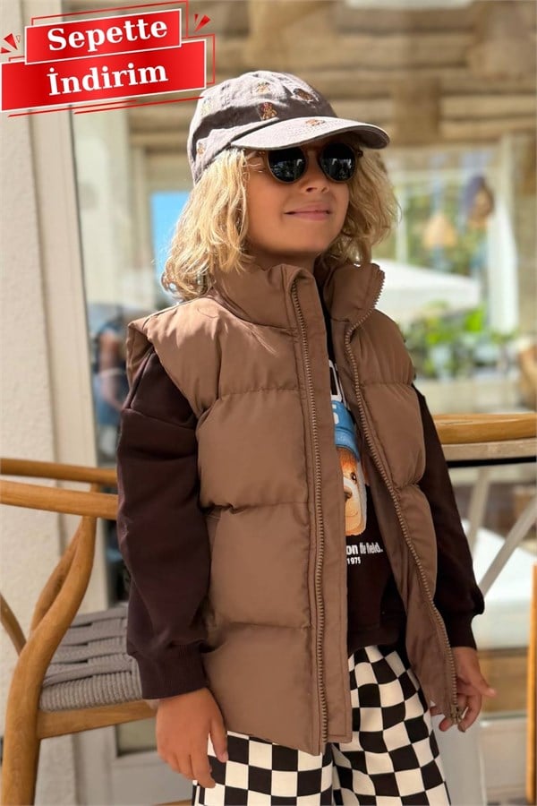 Unisex Şişme Kahve Yelek
