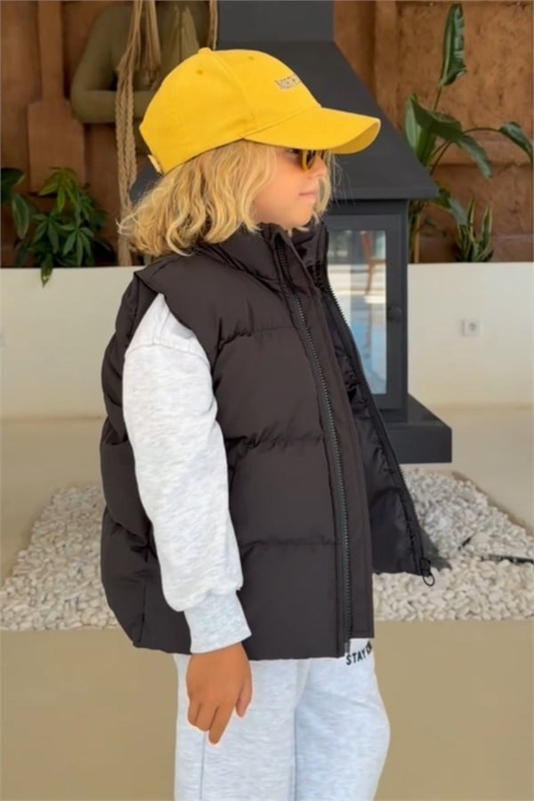 Unisex Şişme Siyah Yelek