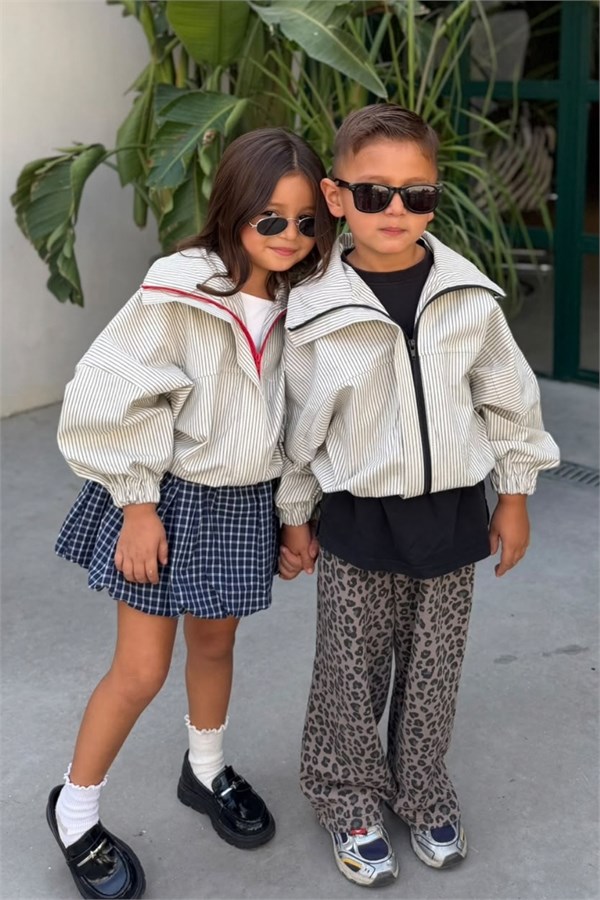 Unisex Siyah Fermuarlı Bomber Ceket