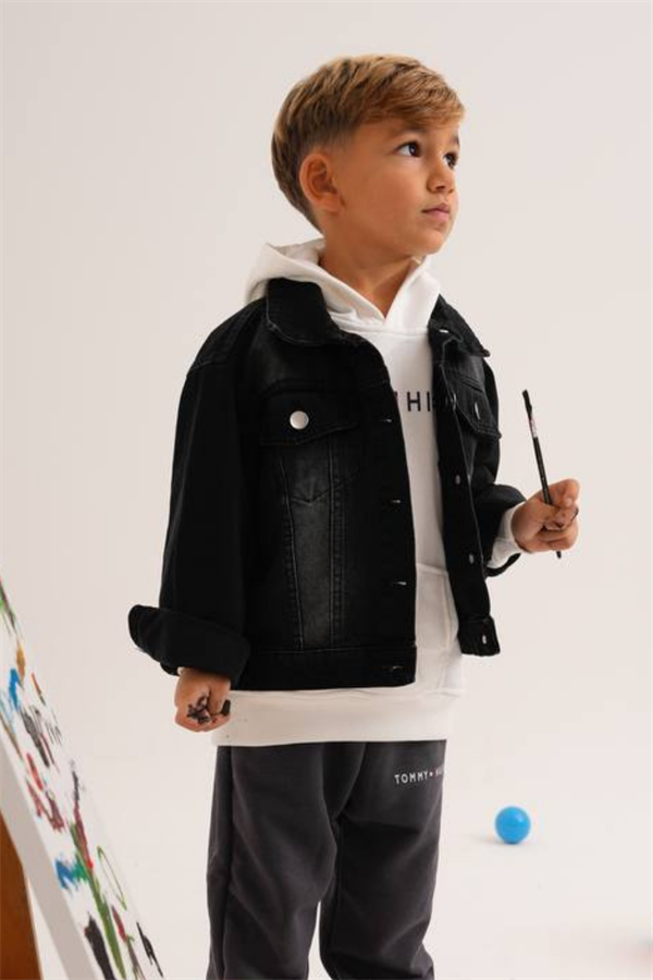 Unisex Siyah Kot Ceket