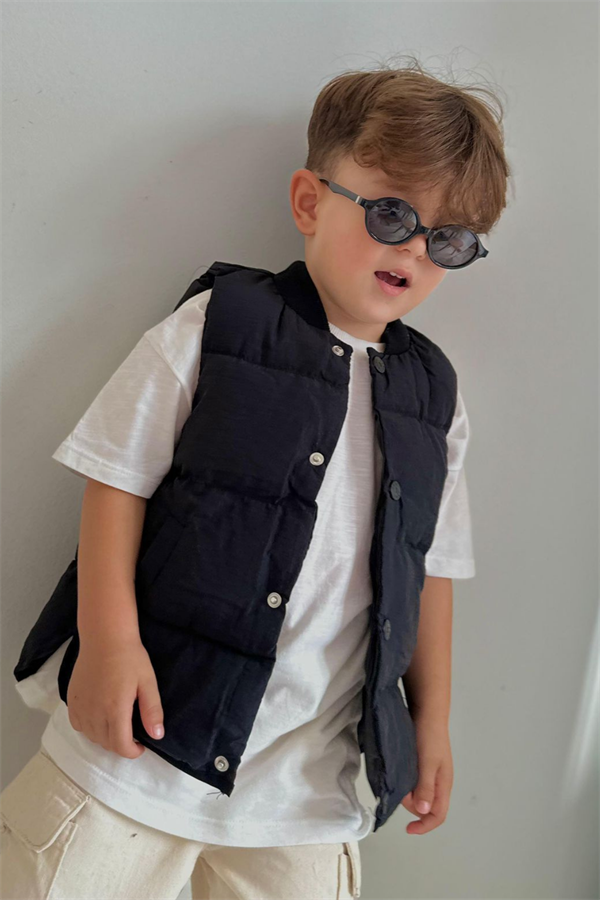Unisex Çocuk Siyah Şişme Yelek