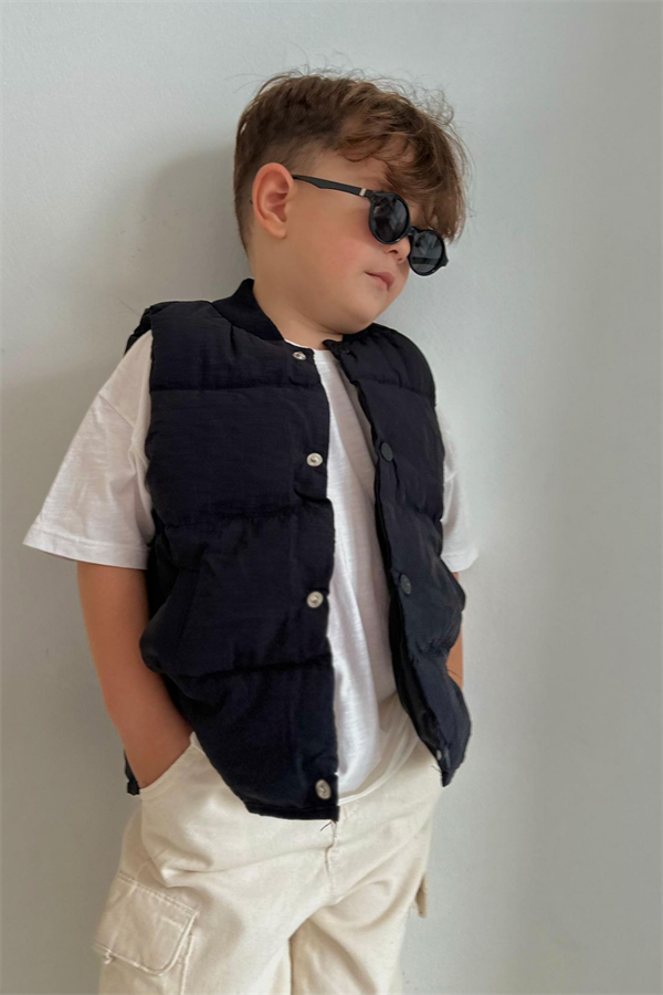 Unisex Çocuk Siyah Şişme Yelek