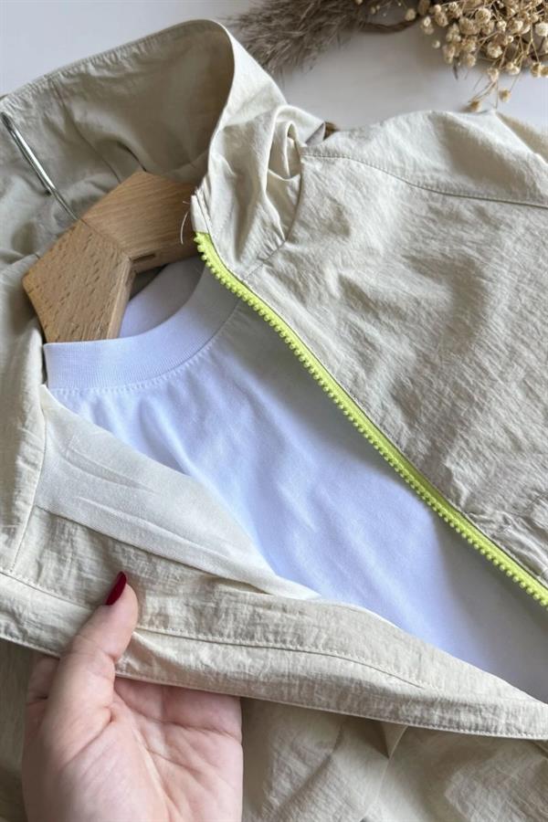 Unisex Su Geçirmez Krem Yağmurluk
