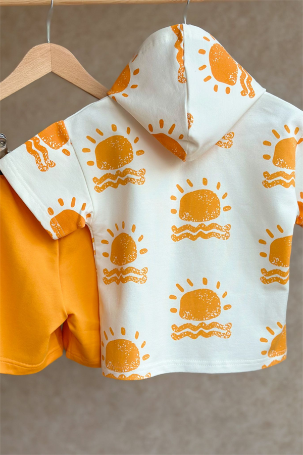 Unisex Sun And Sand Oranj Tshirt Şort Takım