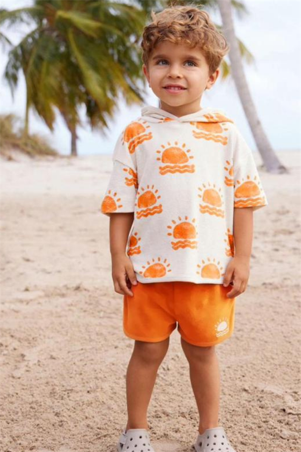 Unisex Sun And Sand Oranj Tshirt Şort Takım