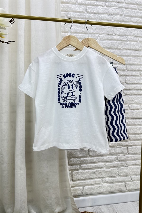 Unisex Taco Baskılı Laci Şortlu Takım