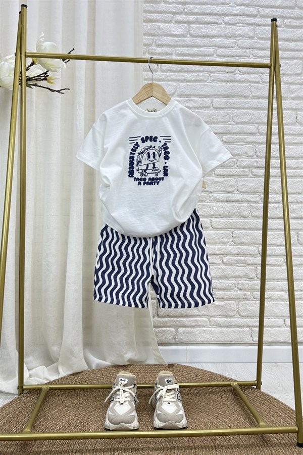 Unisex Taco Baskılı Laci Şortlu Takım