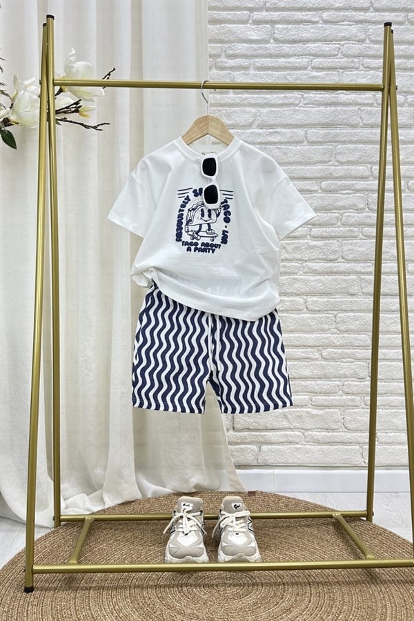 Unisex Taco Baskılı Laci Şortlu Takım