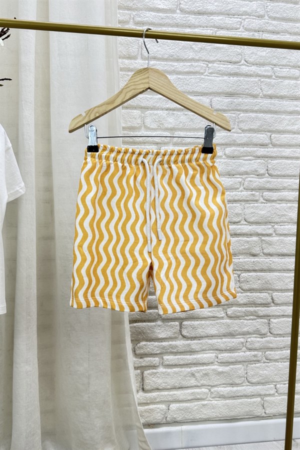 Unisex Taco Baskılı Oranj Şortlu Takım