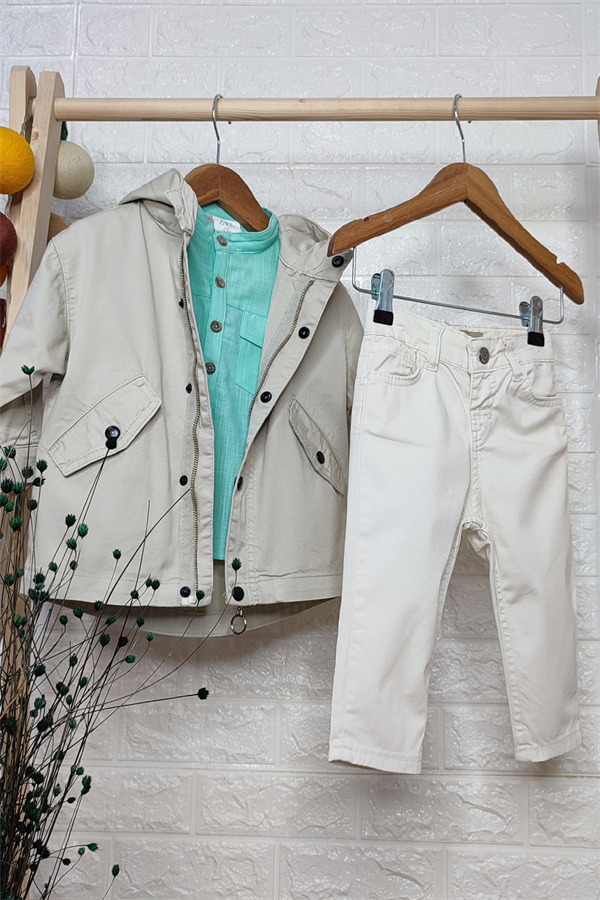 Unisex Taş Renk Trenckot