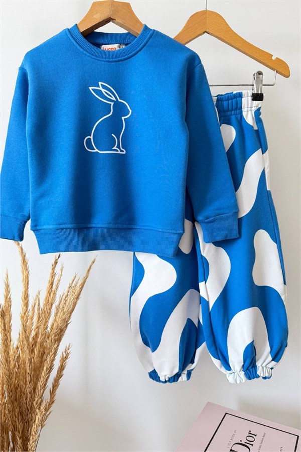 Unisex  Tavşanlı Saks  Takım