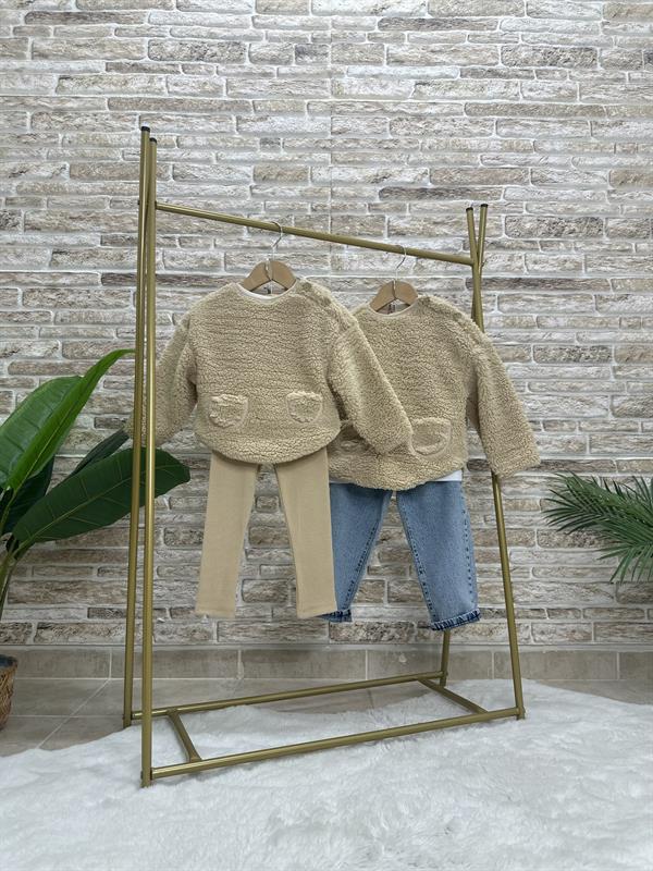 Unisex Teddy Peluş Panço Sweat