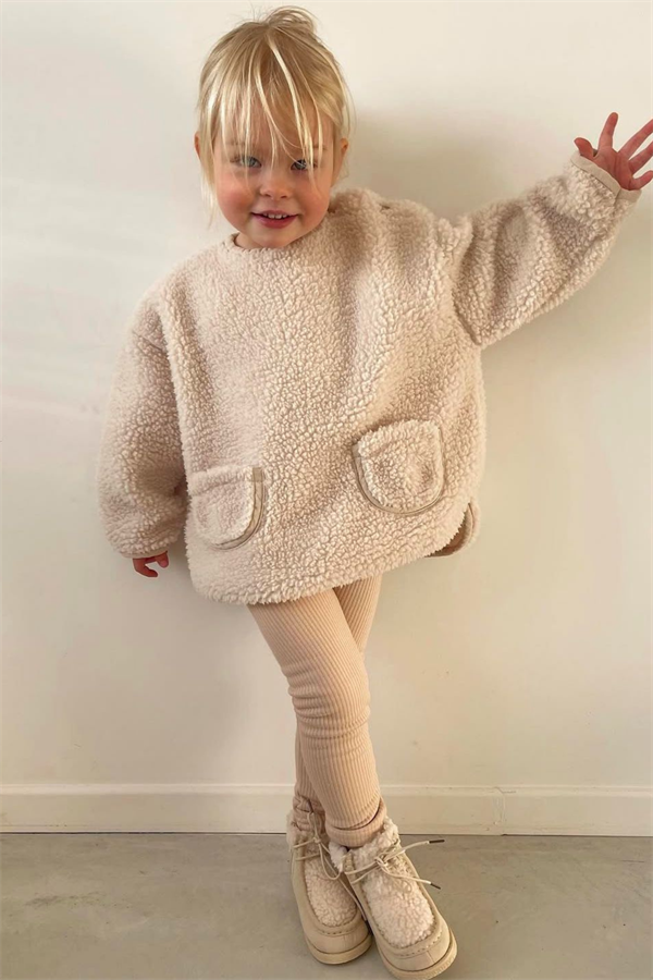 Unisex Teddy Peluş Panço Sweat