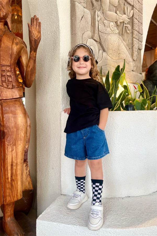 Unisex Tshirt & Denim Şortlu Takım