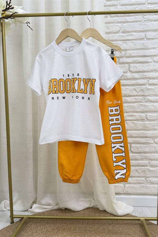 Unisex Tshirtlü Brooklyn Sarı Takım