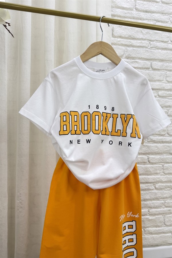 Unisex Tshirtlü Brooklyn Sarı Takım