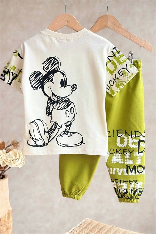 Unisex Tshirtlü Mickey İkili Takım Takım