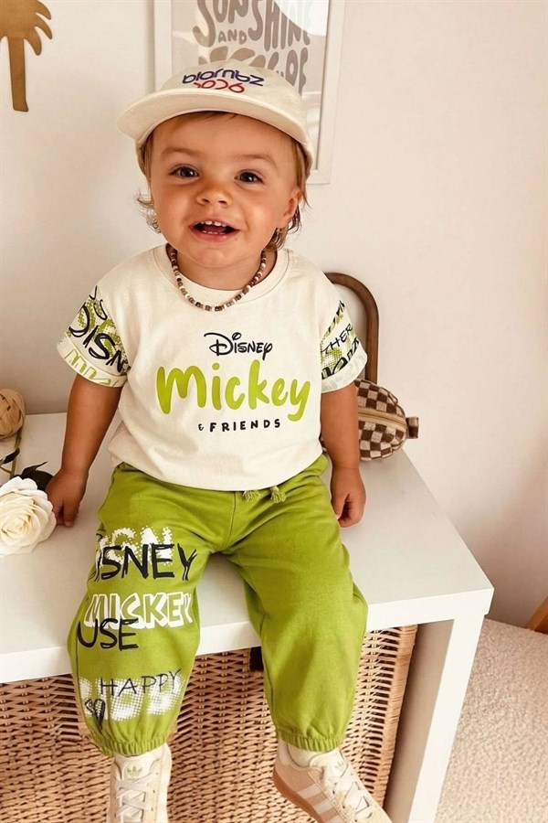 Unisex Tshirtlü Mickey İkili Takım Takım