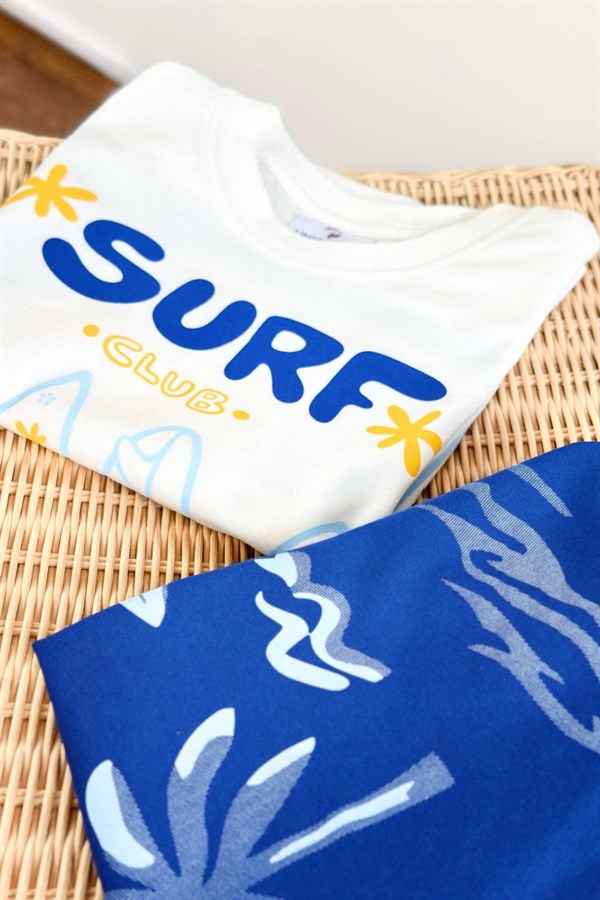 Unisex Tshirtlü Surf Laci İkili Takım