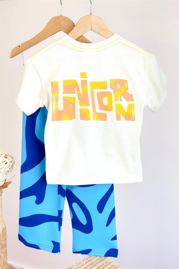 Unisex Tshirtlü Unicorn Laci İkili Takım