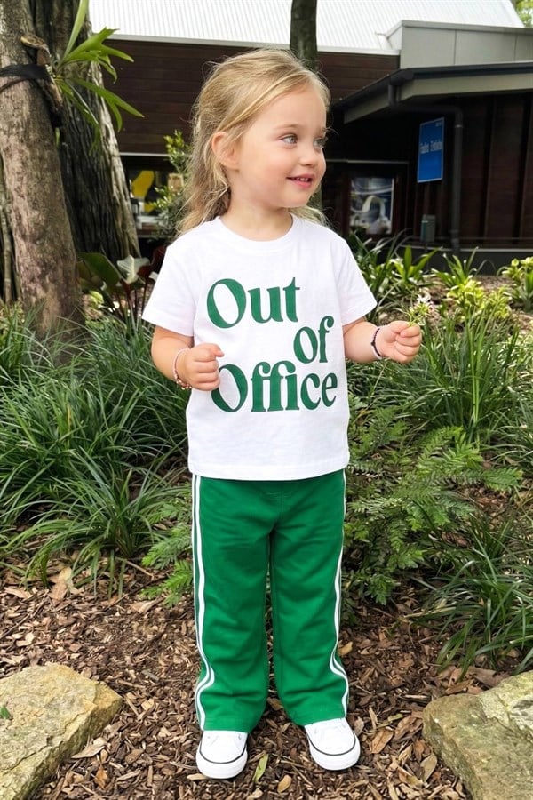 Unisex Tshirtlü Yeşil Çizgili İkili Takım