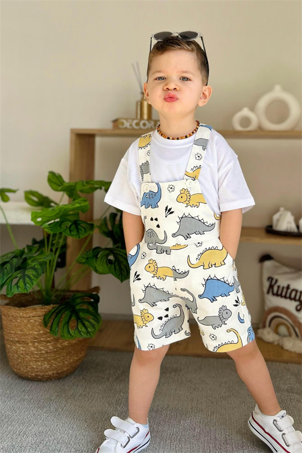 Unisex Tsort Dahil Beyaz Kot Tulum