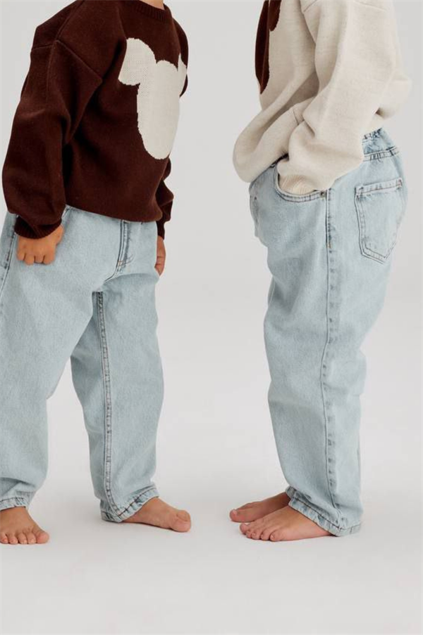 Unisex Çocuk Mom Jean Pantolon