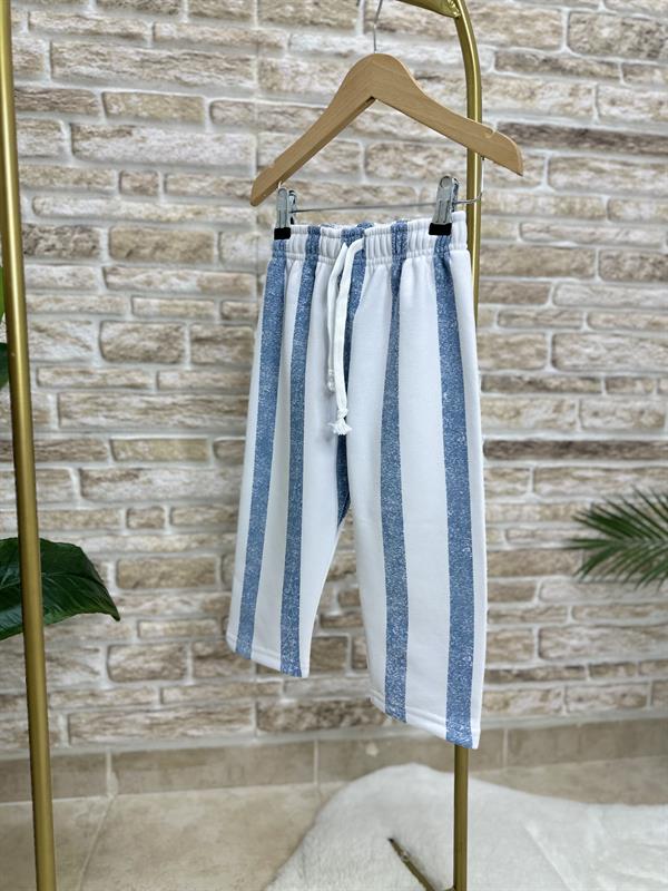 Unlsex Çocuk 3 İplik Çizgili Mavi Takım