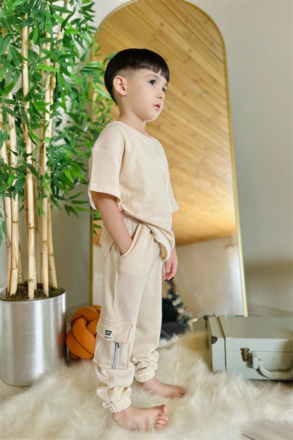 Waffle Erkek Çocuk Krem Takım