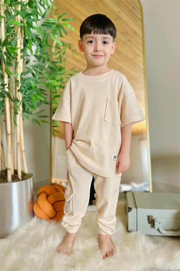 Waffle Erkek Çocuk Krem Takım