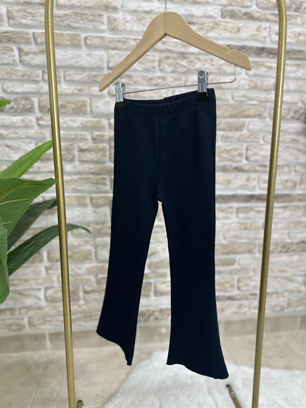 Waffle Kumaş Lacivert İspanyol Tayt Takım